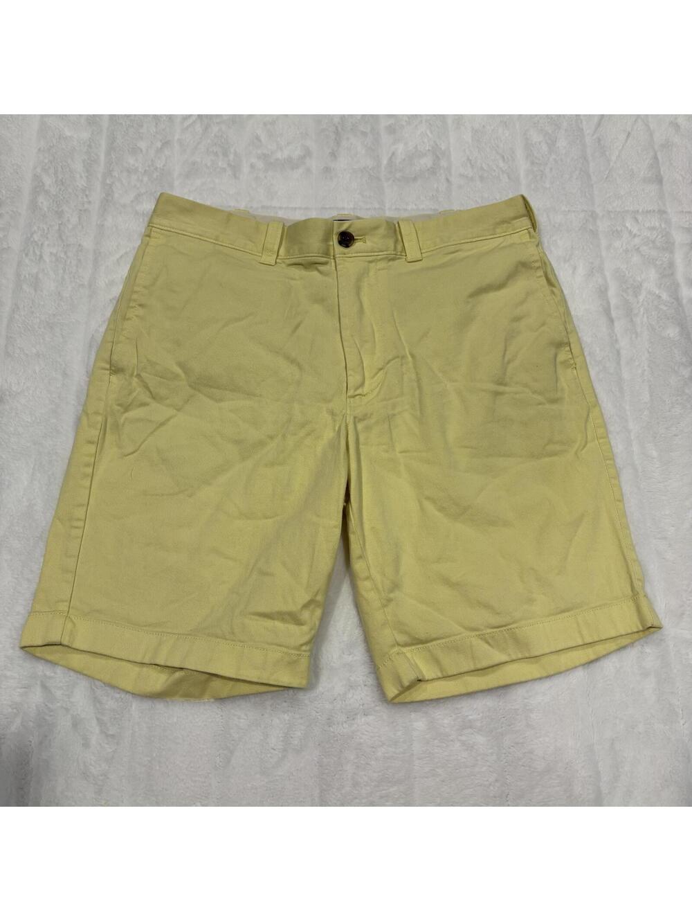 J.Crew Men's 31 Waist Cotton Stretch Yellow Khaki Chino Shorts 9" Inseam Fit